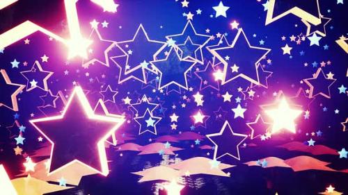 Videohive - Neon Glowing Stars Fesive Background - 34353122 - 34353122