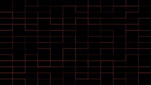 Videohive - Digital Square Orange and Red Animation Background - 34434116 - 34434116