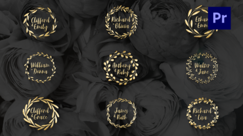 Videohive - Gold Wedding Wreath |MOGRT - 35983582 - 35983582