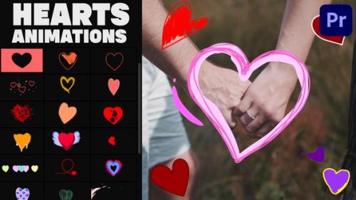 Videohive - Cartoon Hearts Stickers for Premiere Pro - 36046918 - 36046918