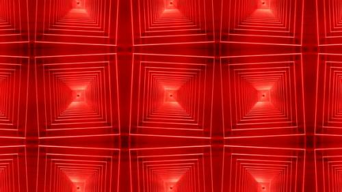 Videohive - Red Color Neon Zoom In Tunnel Pattern Background Animation - 36076875 - 36076875