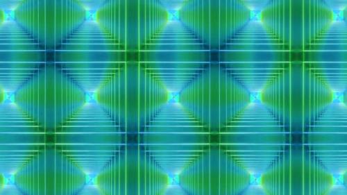 Videohive - Green Cyan Color Neon Zoom In Tunnel Pattern Background Animation - 36076876 - 36076876
