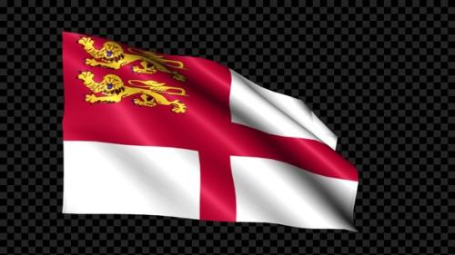 Videohive - Sark Flag Blowing In The Wind - 36080397 - 36080397