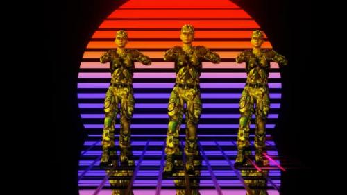 Videohive - Dancing Girl Soldiers On The Background Of The Sun 02 - 36080414 - 36080414