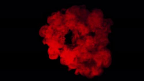 Videohive - Red Smoke Circle 4K - 36057526 - 36057526