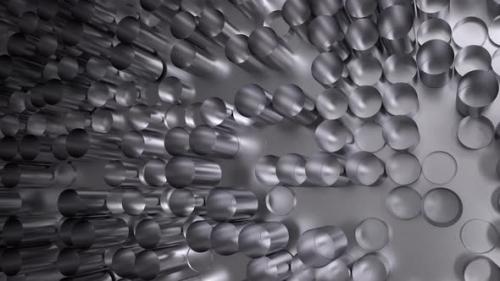 Videohive - Abstract Silver Metallic Round Tube Oscillating Background Loop - 36057746 - 36057746