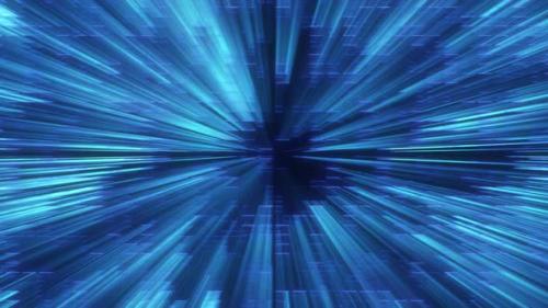 Videohive - Blue Abstract Technology Data Grid with Light Rays Background Loop - 36066636 - 36066636