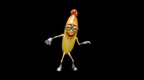 Videohive - Fun Banana Looped Dance with Alpha Channel and Shadow - 36067499 - 36067499