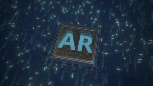 Videohive - AR or Augmented Reality Text on a Computer Processor - 36067508 - 36067508