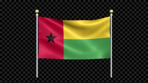 Videohive - Flag Of Guinea Bissau Waving In Double Pole Looped - 36076783 - 36076783