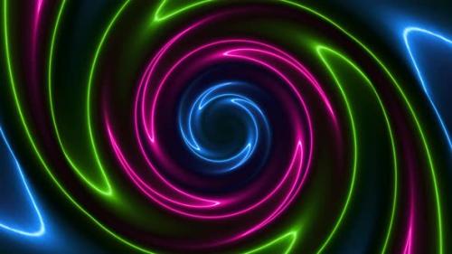 Videohive - Blue Green Pink Neon Twirl Motion Animated Background - 36077009 - 36077009