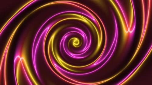 Videohive - Pinke Yellow Neon Glowing Twirl Background Animation - 36077015 - 36077015