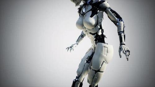 Videohive - Cyborg Woman with Machine Part of Her Body - 36082165 - 36082165