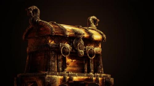 Videohive - Closed Wooden Treasure Chest with Metal Clasp - 36082253 - 36082253