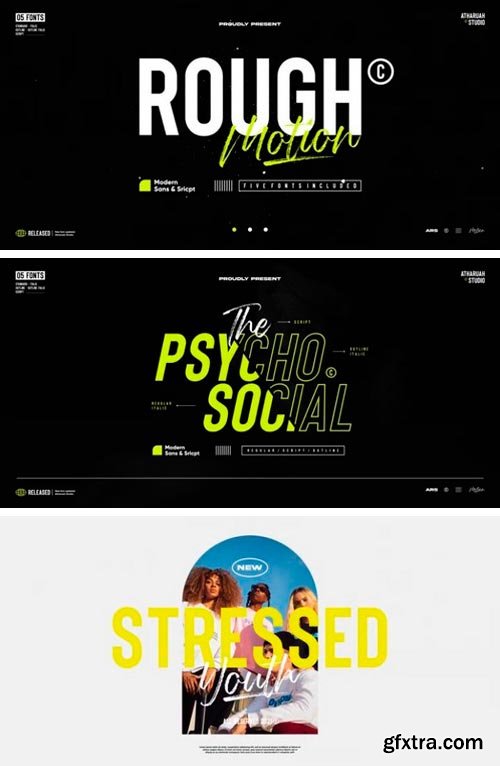 Rough Motion Font Duo