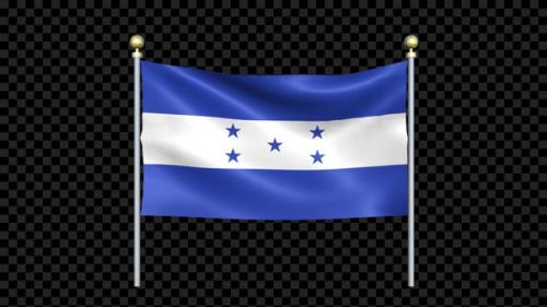 Videohive - Flag Of Honduras Waving In Double Pole Looped - 36085670 - 36085670