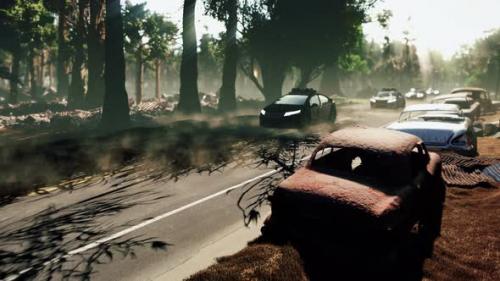 Videohive - Police Cars on Abandoned Road - 24664023 - 24664023