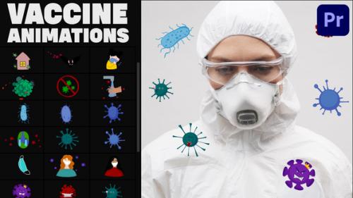 Videohive - Corona Virus And Vaccine Cartoon Icons for Premiere Pro - 36109530 - 36109530