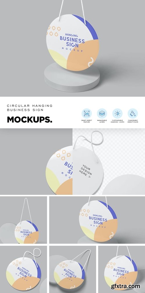 Round Door Sign Mockups