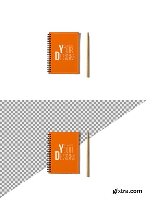 Notepad with Pencil Mockup