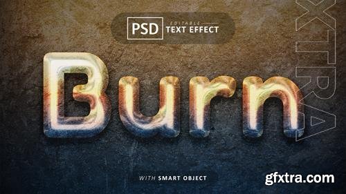 Burn text effect editable psd