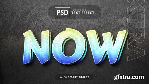 Now 3d text effect editable psd