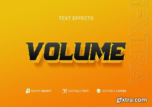 Creative volume style editable text effects psd