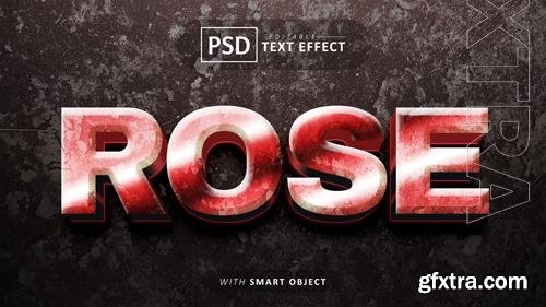 Rose 3d text effect editable psd