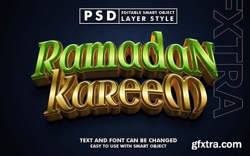 Ramadan kareem 3d realistic text effect premium psd