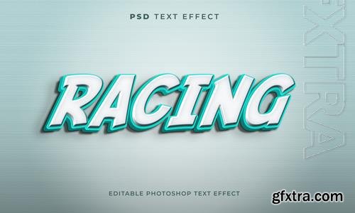 3d racing text effect template psd