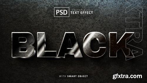 Black 3d text effect editable psd