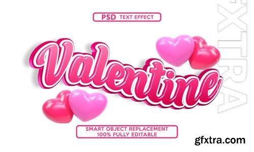 Valentine text effect template psd