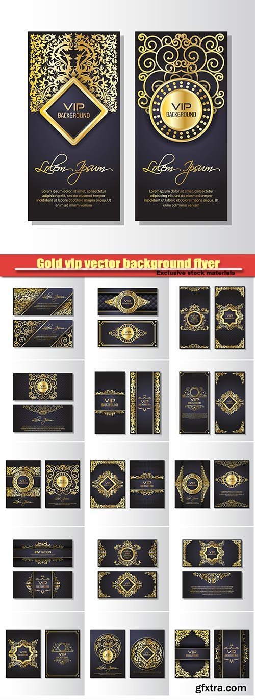 Vector vip gold invitation background flyer