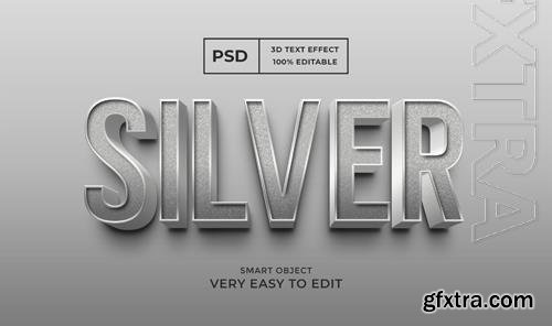 Silver editable 3d text effect psd