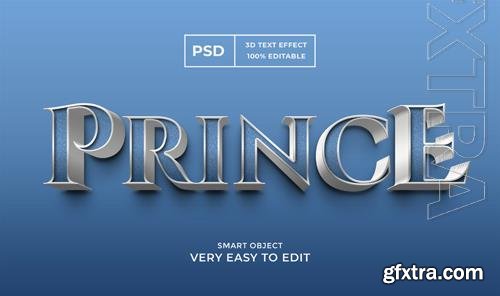 Prince metalic editable 3d text effect psd