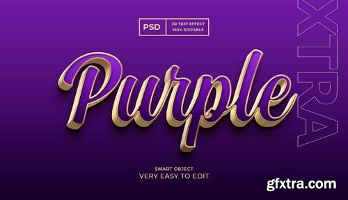 Luxury purple editable 3d text effect psd