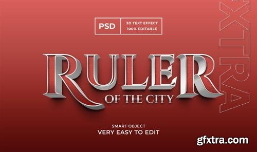 Ruler editable 3d text effect psd