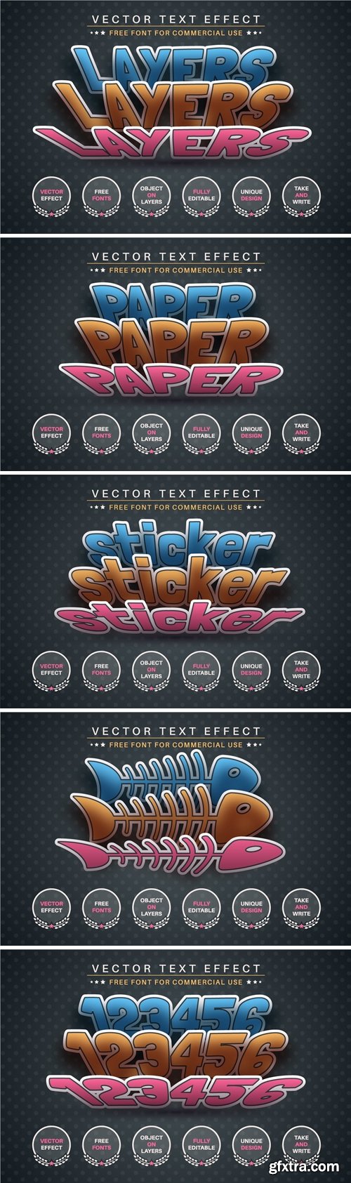 Three Sticker- Editable Text Effect, Font Style