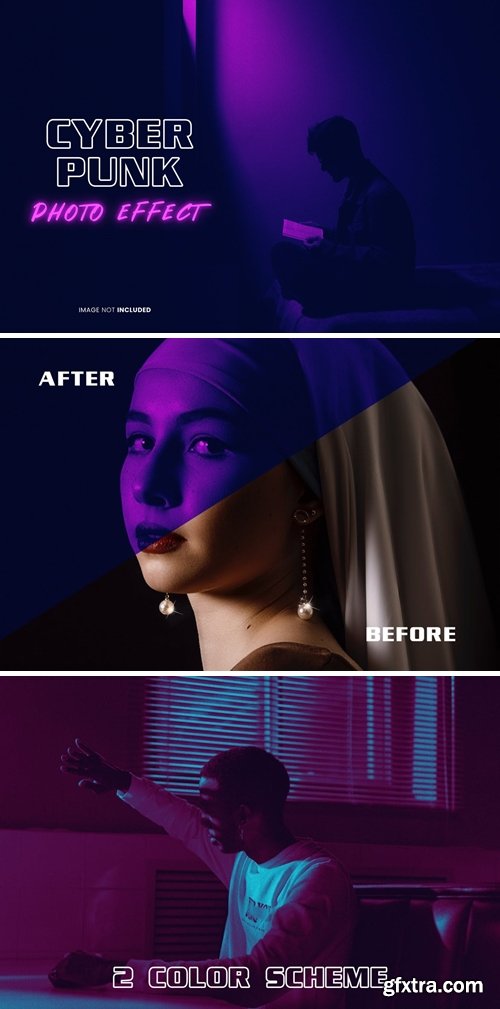 Cyberpunk photo effect