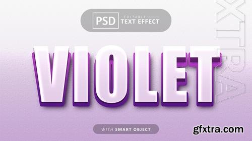 Violet 3d text effect editable psd