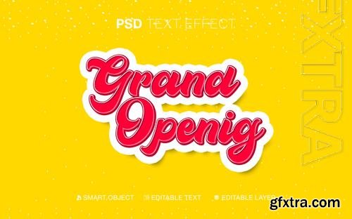 Text effect grand opening psd