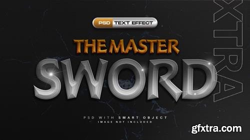 Sword 3d text effect psd