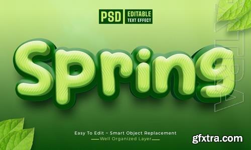 Modern spring cartoon editable 3d text style effect psd