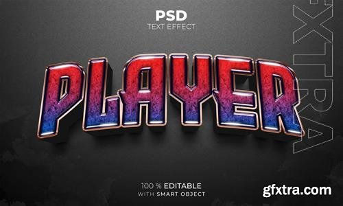 Player 3d editable text effect psd