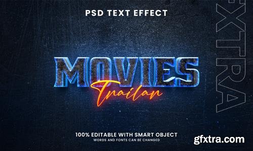 Movies 3d editable text effect psd