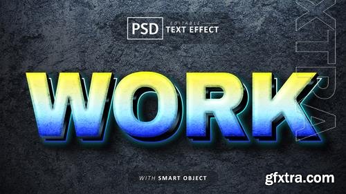 Work 3d text effect editable psd