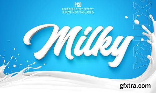 Editable milky 3d text effect photoshop layered psd