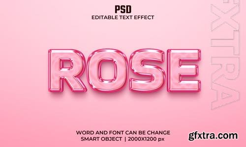 Rose 3d editable text effect premium psd with background