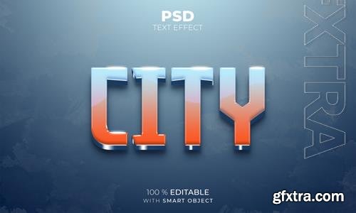 Modern city 3d editable text effect psd