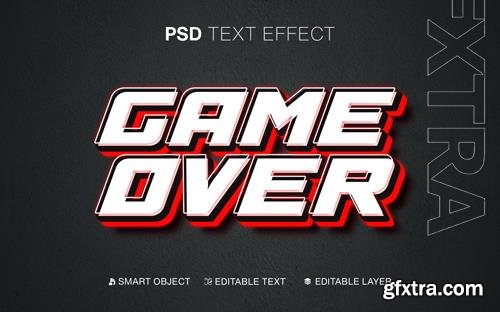 3d editable text effect game over psd